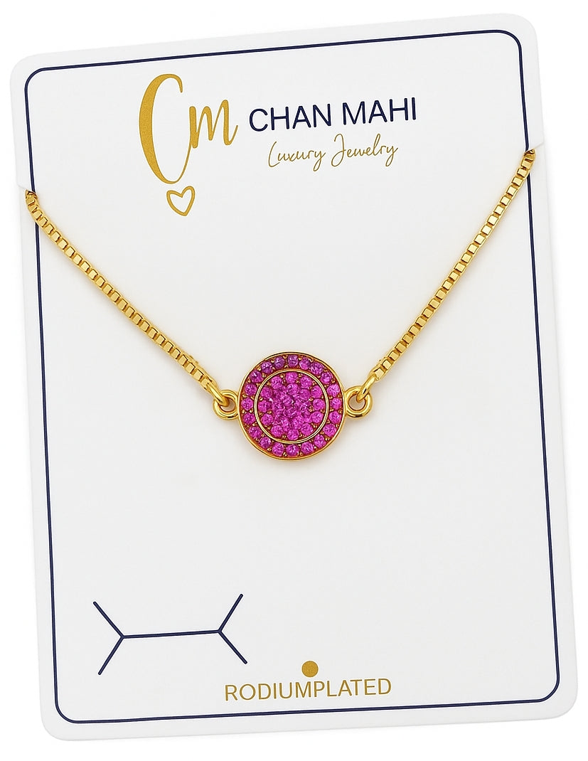 pink Stones gold BRacelet
