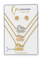 Elegant Swan Heart Jewelry Set – Luxury Gold Plated Necklace & Earrings